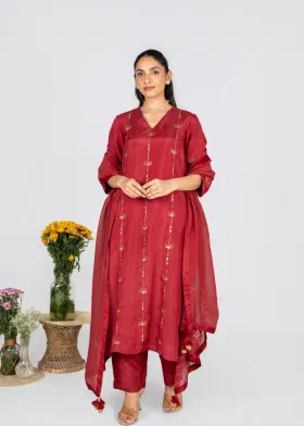 Rumi Red kurta set with Dupatta