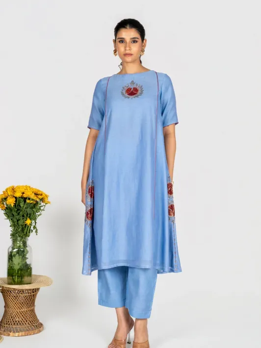 Blue Gulnaar kurta set